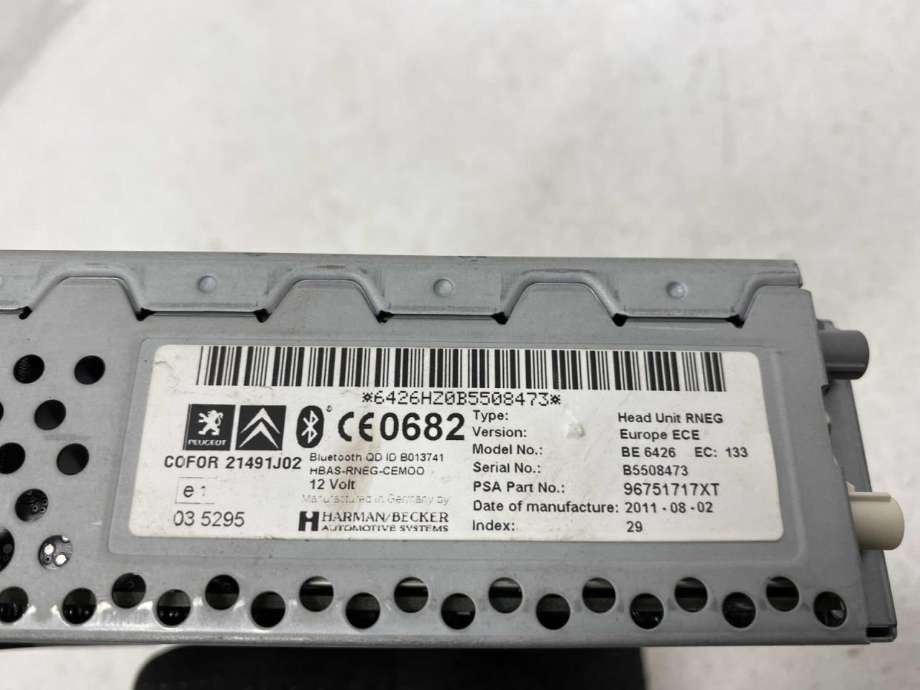 Bilstereo til Peugeot 5008 2010-2017 (Type I)  (16 095 886 XT|16 064 748 XT|)