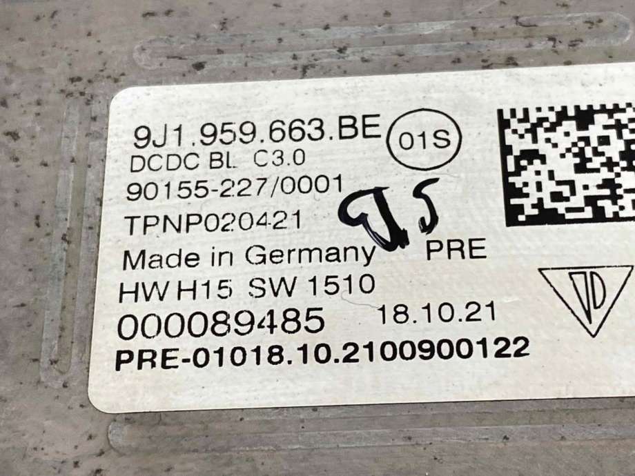 DCDC converter elbil til Porsche Taycan 2019-->> (9J1 959 663 AA|PAD 959 663 E|)
