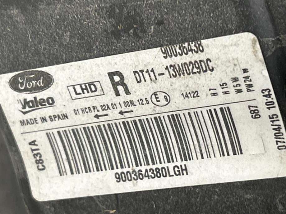 Frontlykt høyre halogen til Ford Transit Connect 2013-2018 Type II, Fase 1 (1827688|DT11 13W029 DC|)