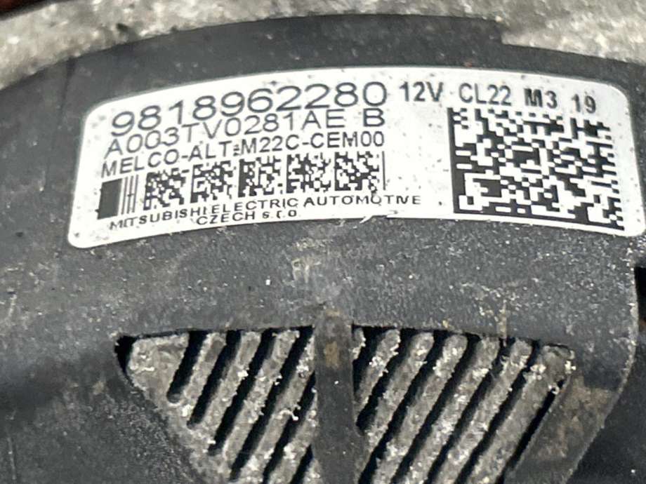 Dynamo diesel til Peugeot Partner 2019-->> (Type III)  (98 189 622 80|)