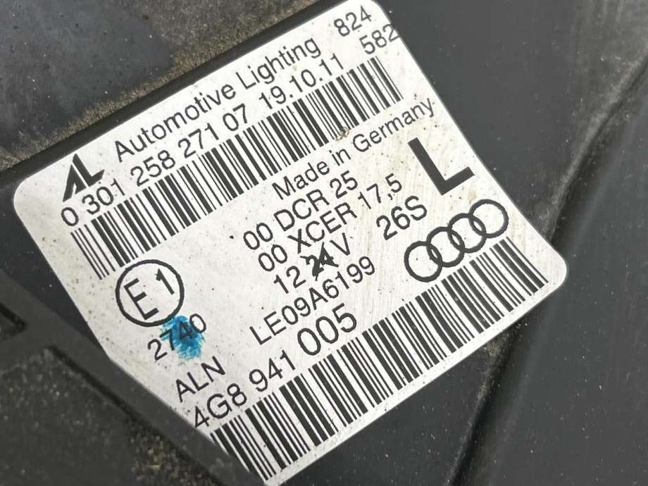 Frontlykt venstre xenon til Audi A7 2010-2014 (Type I, Fase 1) (4G8 941 753|4G8 941 753 F|)