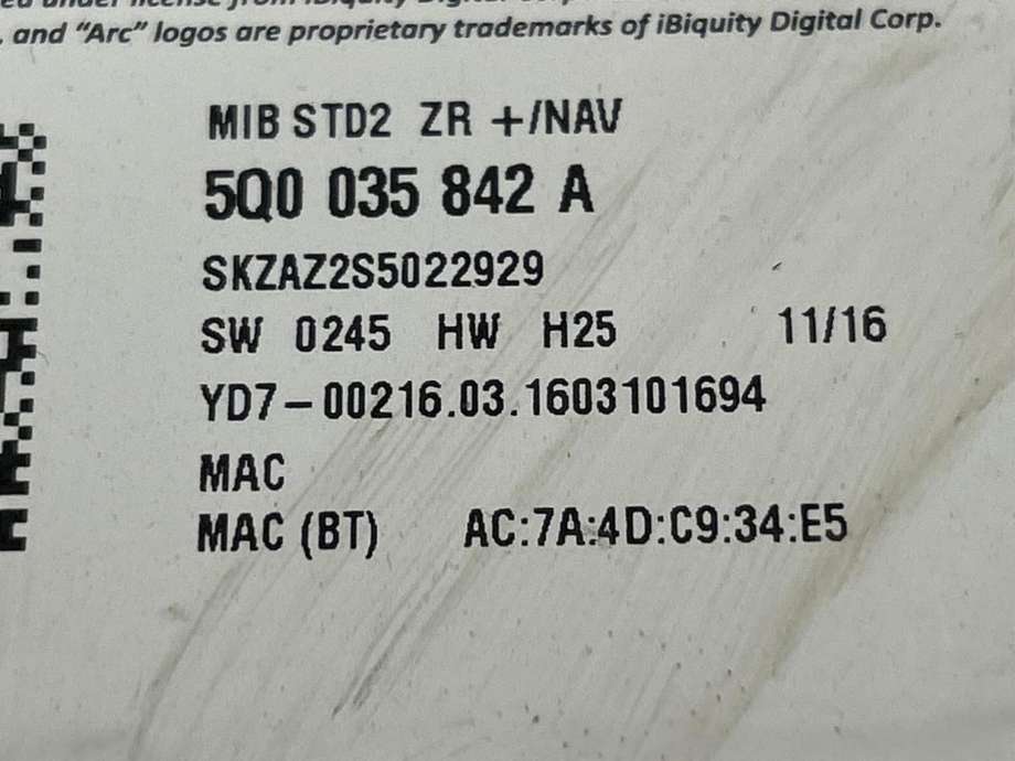 Bilstereo navigasjon til Škoda Fabia 2014-2021 (Type III)  (6V0 919 604 B|6V0 919 604|)