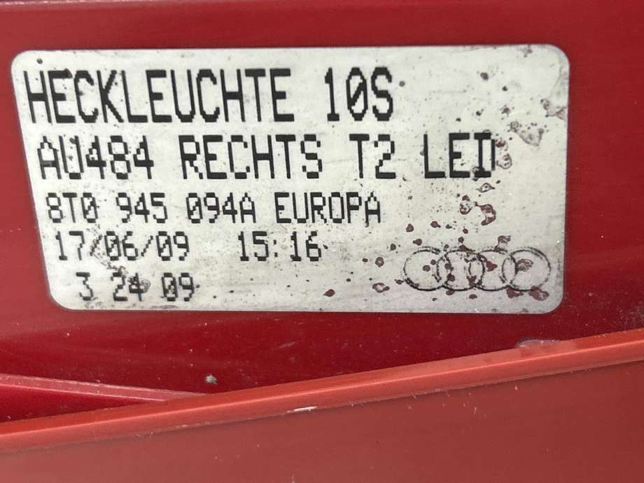 Baklykt høyre indre til Audi A5 2007-2016 (Type I) (8T0 945 094 A|)