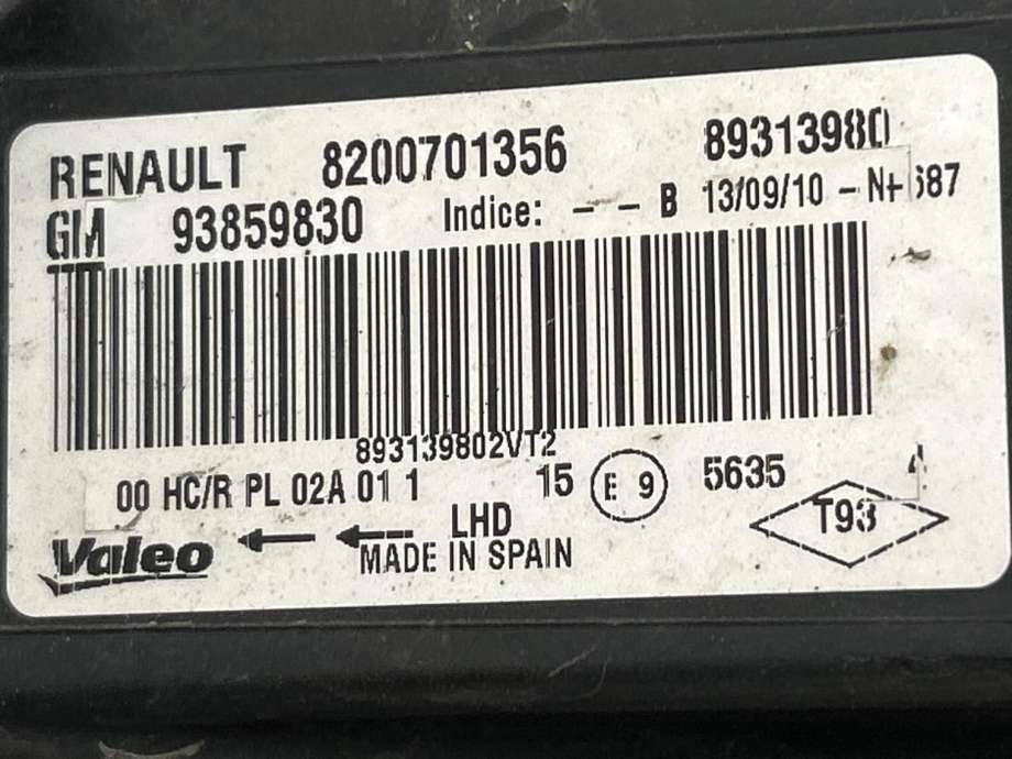 Frontlykt høyre halogen til Nissan Primastar 2006-2014  (2601000Q0B|2601000Q0F|)