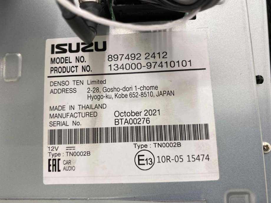 Bilstereo navigasjon skjerm til Isuzu D-Max 2021-->> (Type III) (897492 2412|)