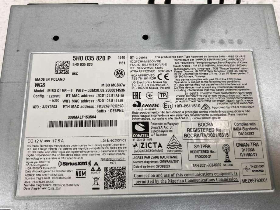 Bilstereo navigasjon til VW Caddy 2020-->> (Type IV) (5H0 035 820 P|)