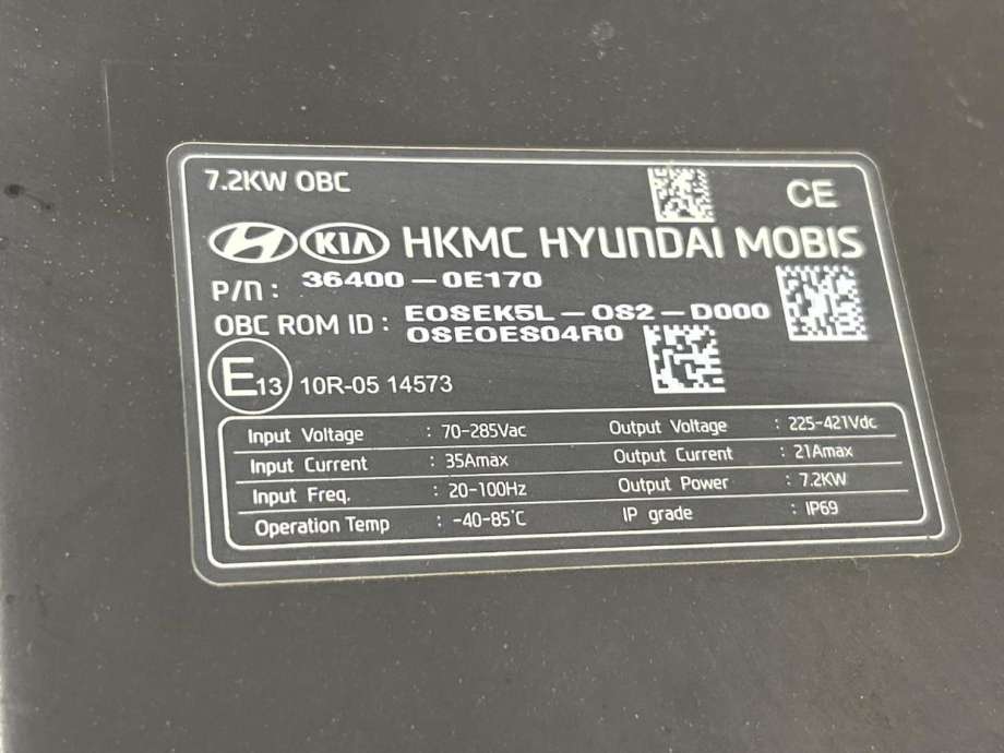 Batterilader (OBC - On Board Charger) til Hyundai Kona 2017-2021 (Type I, Fase 1)  (364000E170|)