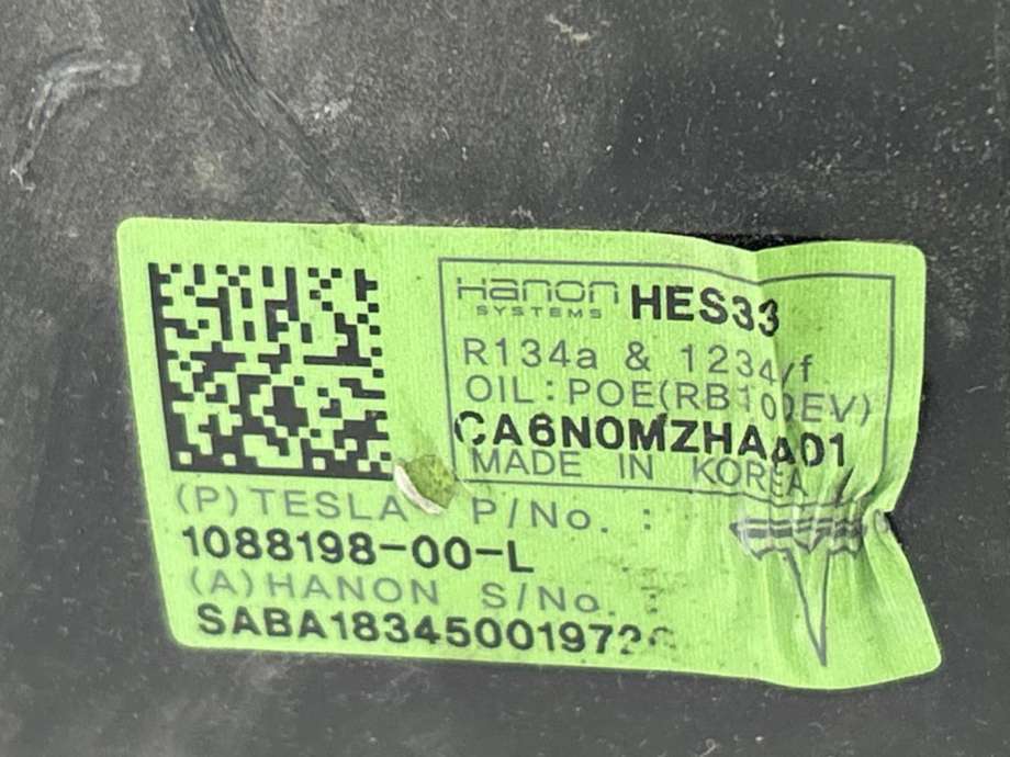 Aircondition kompressor elbil til Tesla Model 3 2018-2023 (Fase 1) (1088198-00-L|)