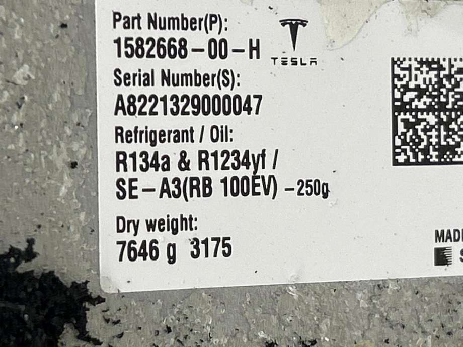 Aircondition kompressor elbil til Tesla Model 3 2018-2023 (Fase 1)  (1582668-00-H|)