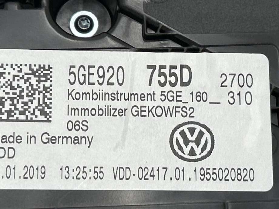 Instrumentpanel til VW e-Golf 2017-2020 (Fase 2) (5GE 920 755 D|)