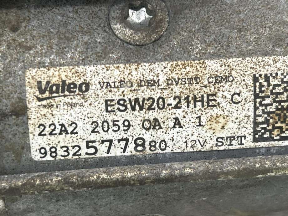 Starter diesel til Toyota Proace City 2020-->> (9832577880|)