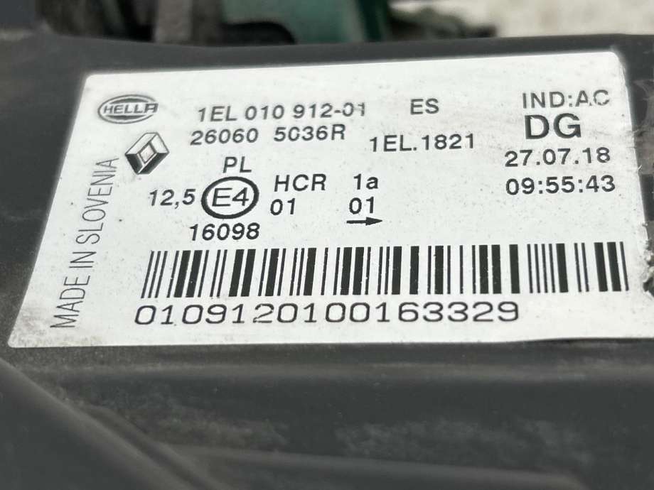 Frontlykt venstre halogen til Renault Zoe 2013-2019 (Fase 1) (26060 5036R|)