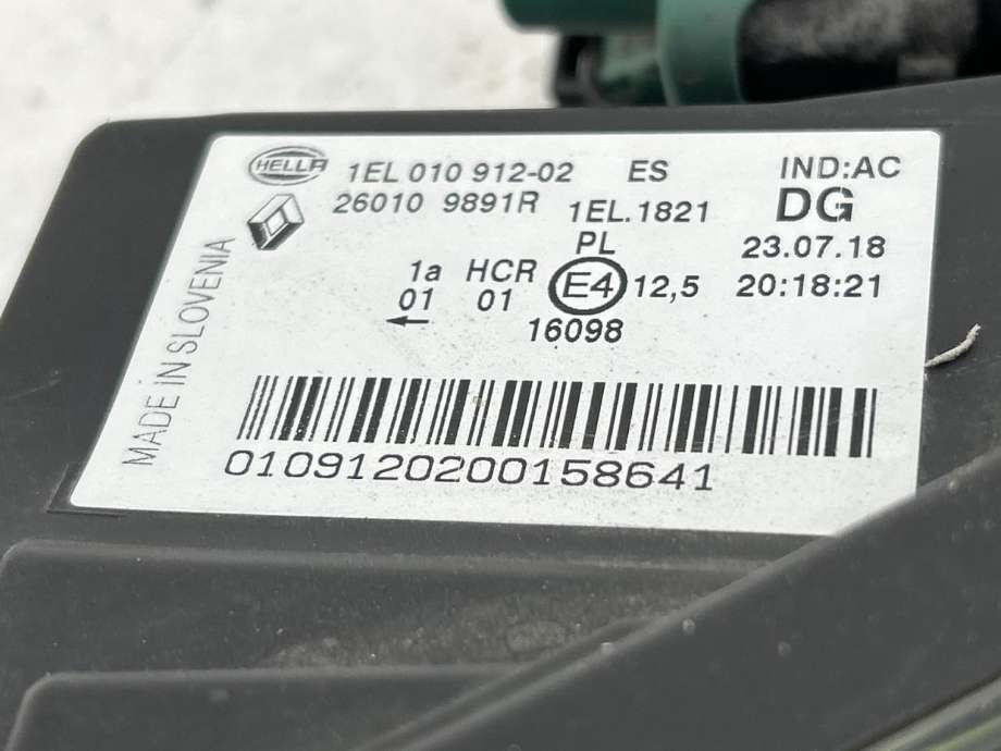Frontlykt høyre halogen til Renault Zoe 2013-2019 (Fase 1) (26010 9891R|)