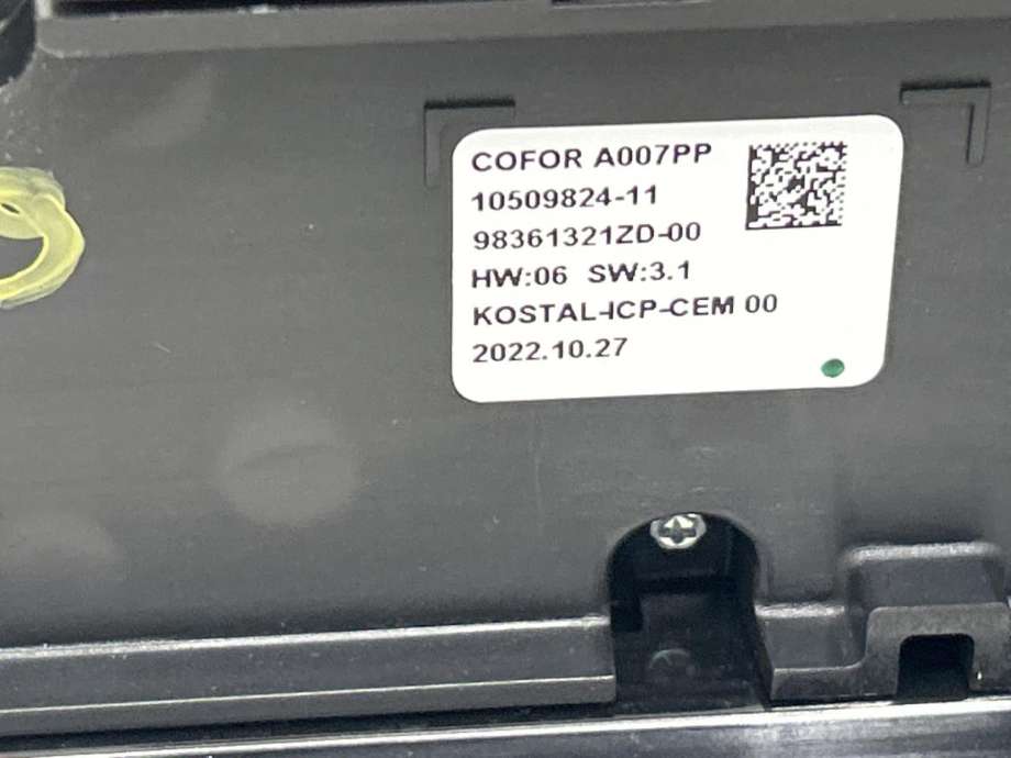 Varmeapparat betjening til Citroën C5, X (SUV) 2021-->>  (YL 018 821 ZD|)
