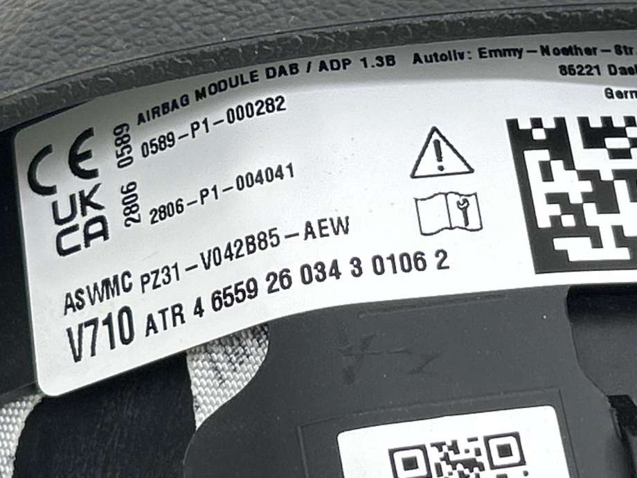 Airbag rattpute til Ford Transit Custom 2023-->> (Type II)  (2726145|PZ31 V042B85 AE319W|)