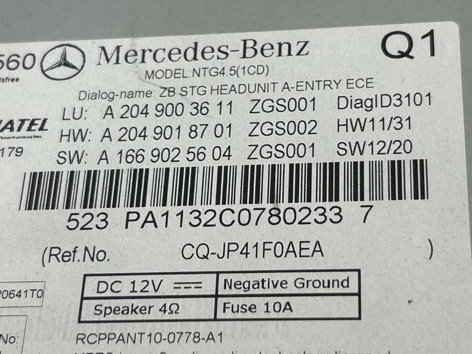 Bilstereo navigasjon til Mercedes GLK 2008-2015 (X204) (X204) (A 204 900 55 12|A 204 900 36 11|)
