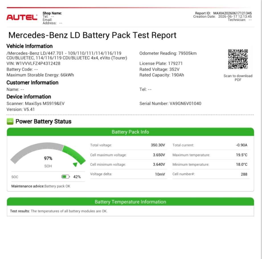Batteripakke elbil til Mercedes EQV 2020-->> (W447) (W447)