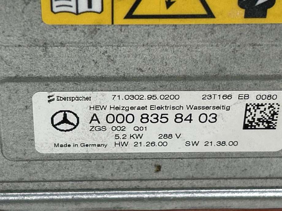 Varmeapparat PTC-heater til Mercedes EQV 2020-->> (W447) (W447) (A 000 835 84 03|)