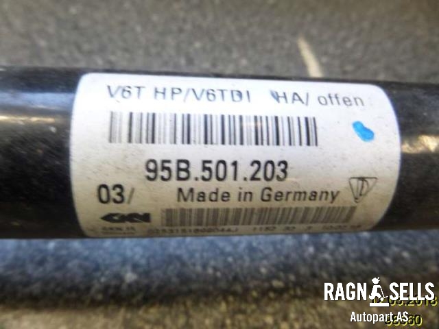 Drivaksel venstre bak, diesel/automat til Porsche Macan 2014-->> (95B) (95B) (95B 501 203 G|95B 501 203|)