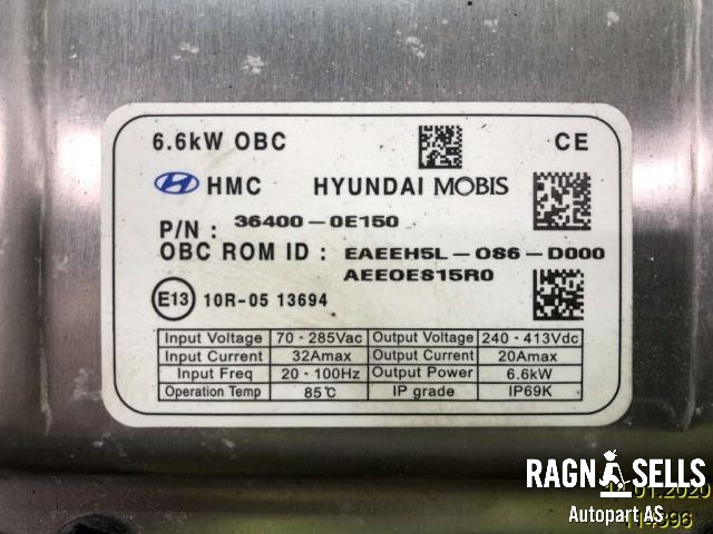 Batterilader (OBC - On Board Charger) til Hyundai Ioniq Electric 2016-2019 (Fase 1)  (364000E150|)