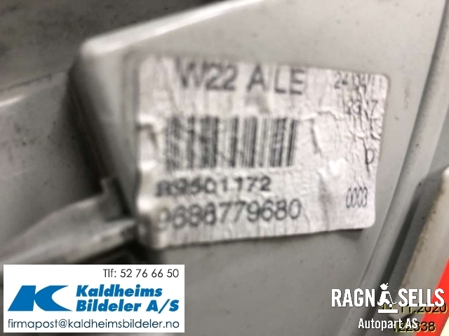 Baklykt høyre til Peugeot 508 2011-2014 (Type I, Fase 1) (9686779680|89501172)