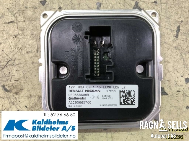 Styreenhet xenon/ballast til Renault Captur 2013-2020 (Type I)  (260558608R|A2C90665700)