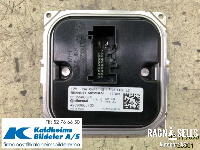 Styreenhet xenon/ballast til Renault Captur 2013-2020 (Type I)  (260558608R|A2C90665700)