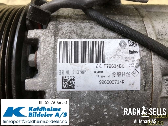 Aircondition kompressor til Renault Captur 2013-2020 (Type I)  (926000734R|T72634BC)