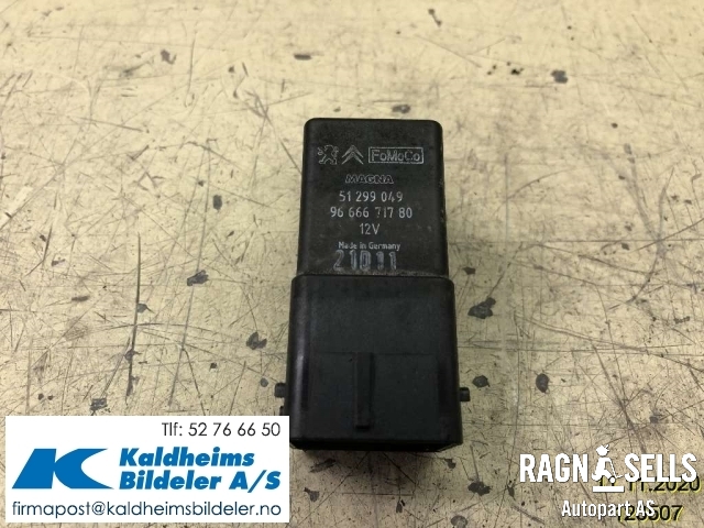 Rele gløde til Peugeot 508 2011-2014 (Type I, Fase 1) (9666671780|)