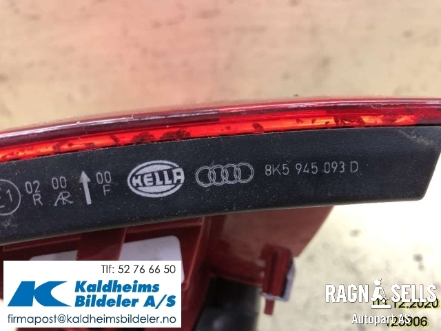 Baklykt venstre indre til Audi A4 2007-2014 (Type IV) (B8) (B8) (8K5 945 093 D)