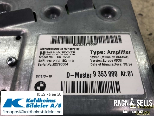 Bilstereo forsterker til BMW i3 2013-2022  (65 12 5 A41 CD8|65 12 6 836 346|)