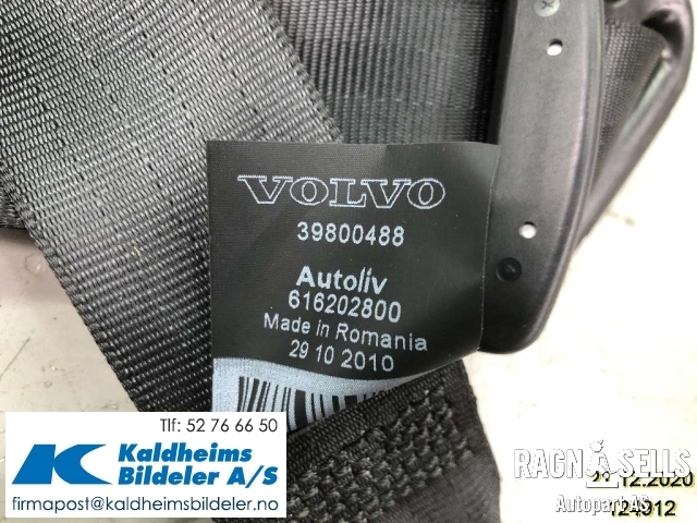 Sikkerhetsbelte bak høyre til Volvo V60 2010-2013 (Type I, Fase 1) (39800488)