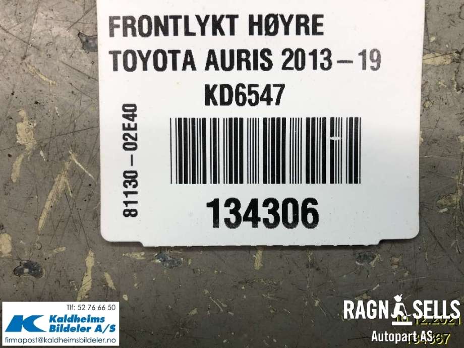 Luftmengde/luftmassemåler til Toyota Auris 2013-2015 (Type II, Fase 1)  (222040V020|22204-0V020)