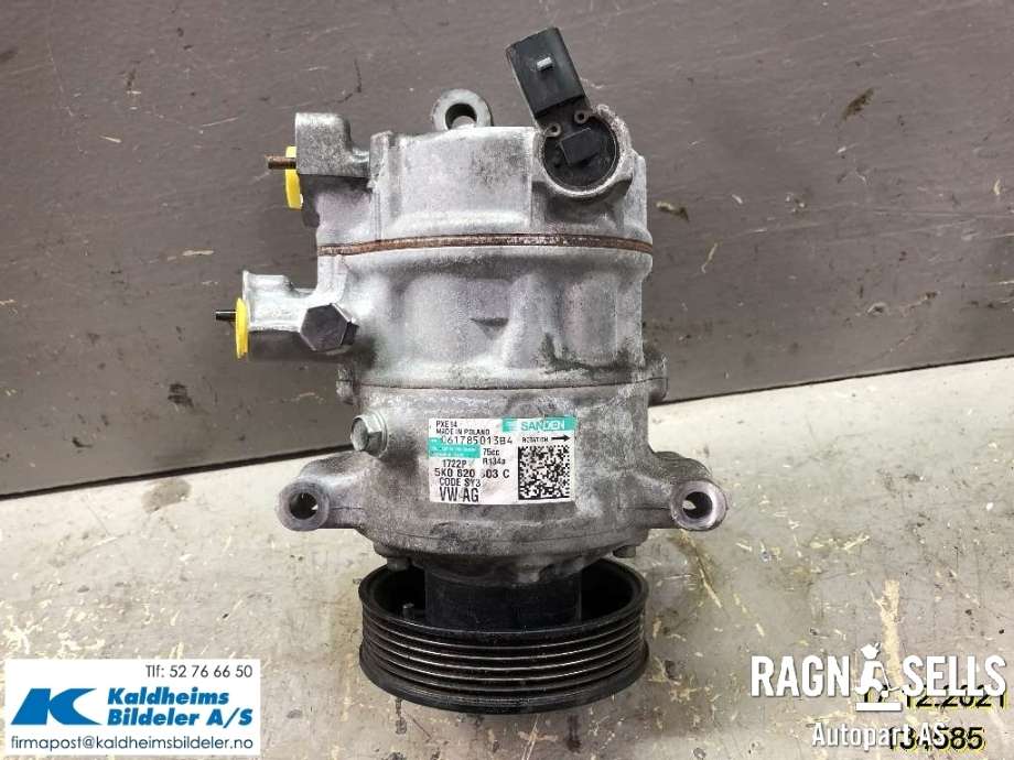 Aircondition kompressor til Škoda Yeti 2009-2013 (Fase 1) (SANDEN|5K0 820 803 C|5Q0820803A|5Q0820803E|5Q0820803F|5Q0820803G|5Q0820803K|5Q0820803L|5Q0820803M|1K0820808AX|1K0820859H|1K0820859J|1K0820859N|1K0820859P|1K0820859TX|5K0820803|5K0820803A|5K0820803CX|5K0820803EX|5K0820803HX|5N0820803|5Q0820803)