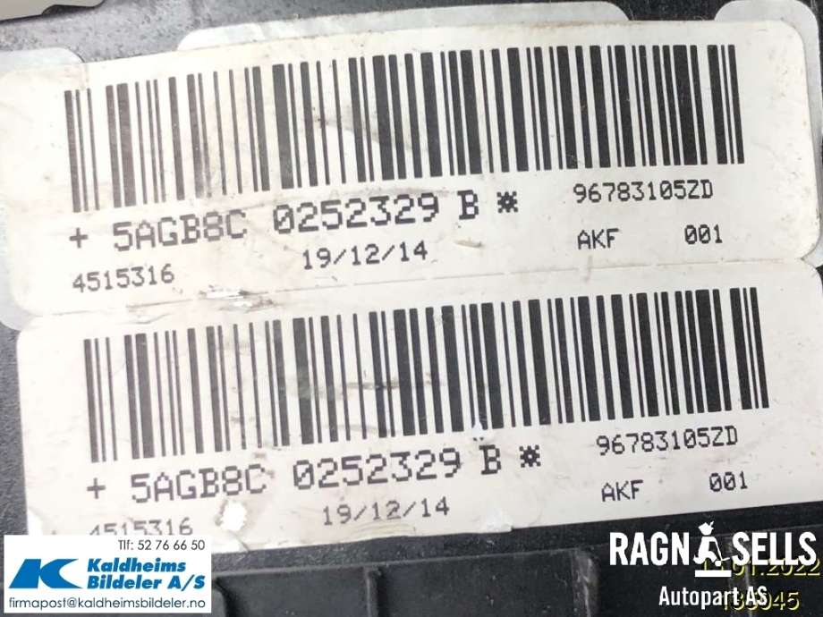 Airbag rattpute til Peugeot 308 2013-2021 (Type II) (96 783 105 ZD)
