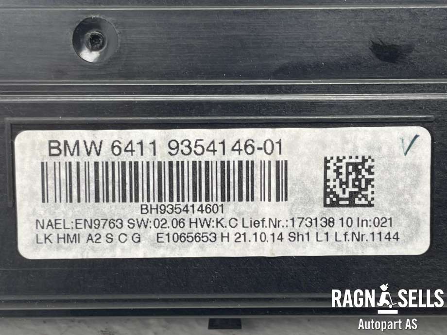 Varmeapparat betjening til BMW 1-Serie 2011-2015 (Fase 1) (F20/F21) (F20/F21) (64 11 9 354 146|)