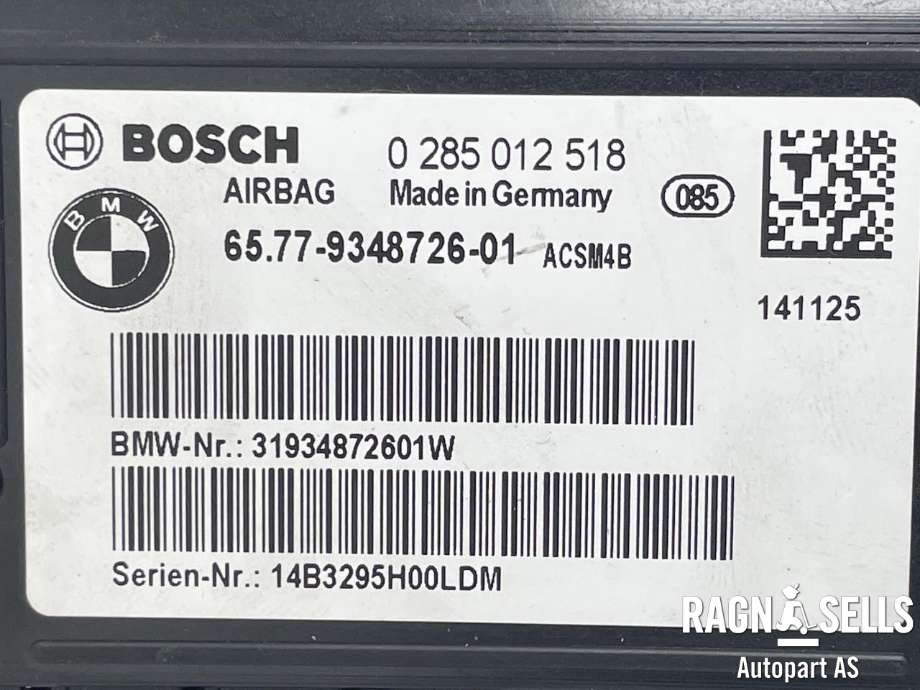 Airbag elektronikk til BMW 4-Serie 2013-2020 (F32/F33/F36) (F32/F33/F36) (BOSCH|65 77 9 461 918|65 77 9 348 726|0285012518|65779461918)