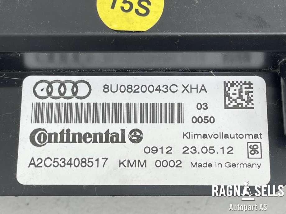 Varmeapparat betjening til Audi Q3 2011-2014 (Type I, Fase 1)  (CONTINENTAL|8U0 820 043 C|A2C53408517)