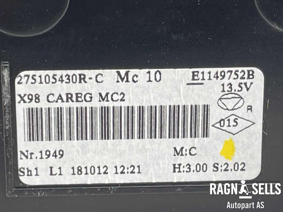 Varmeapparat betjening til Renault Clio 2016-2019 (Type IV, Fase 2)  (275105430R|E1149752B|)