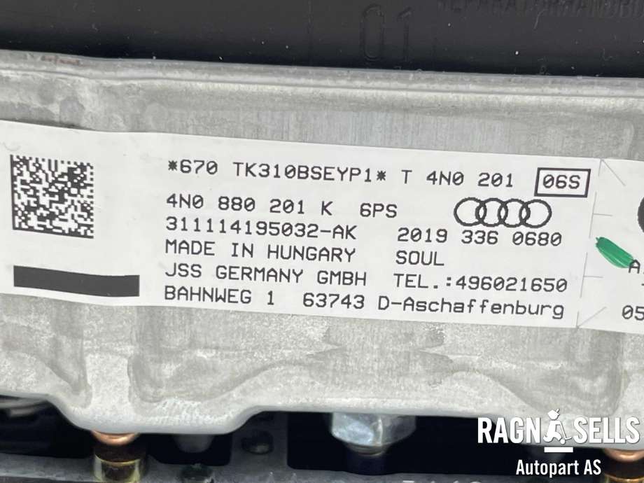 Airbag rattpute til Audi e-tron 2018-->> (4N0 880 201 K|)