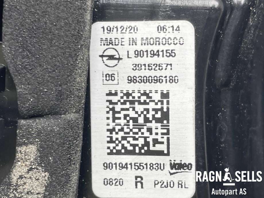 Refleksplate til Opel Corsa-e 2019-->> (VALEO|90194155183U|L90194155|)