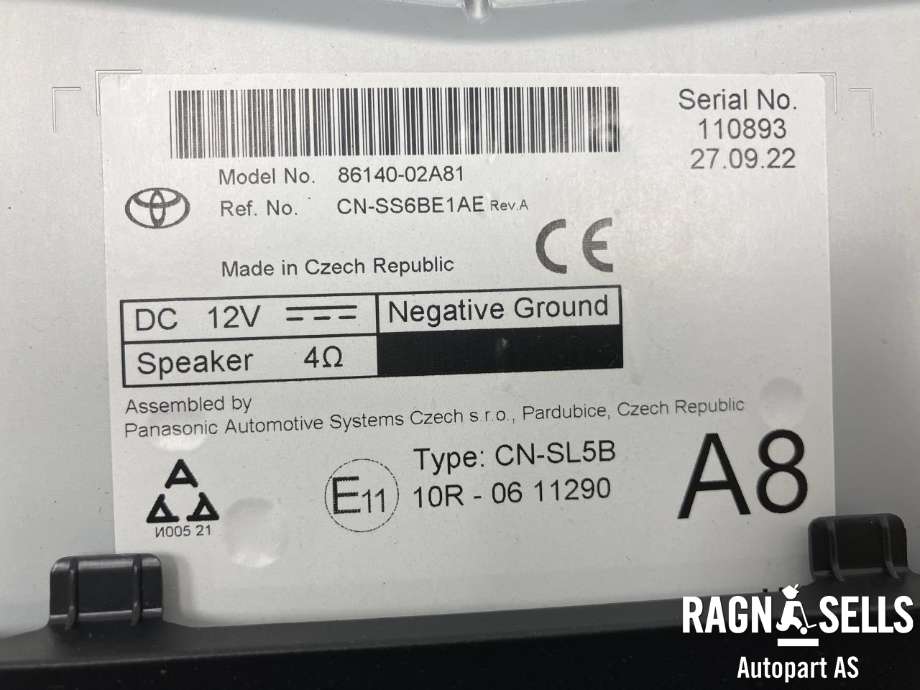Bilstereo navigasjon til Toyota Corolla 2019-->>  (CN-SS6BE1AE|)