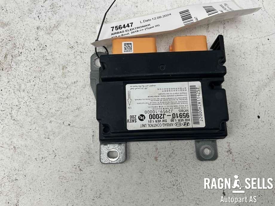 Airbag elektronikk til Kia e-Soul 2019-->> (Type III) (MOBIS|95910-J2000|J2959-10000|)