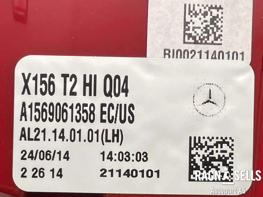 Baklykt venstre indre til Mercedes GLA 2014-2020 (X156) (X156) (A 156 906 13 58|)