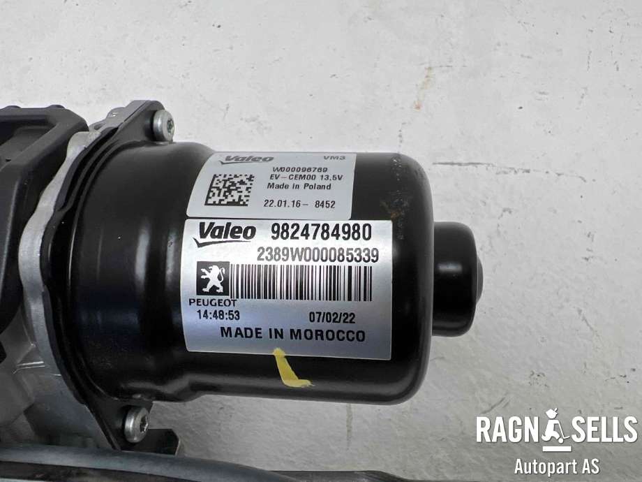 Viskermotor frontrute komplett m/overføring til Citroën ë-C4 2020-->>  (VALEO|9824784980|W000096769|98 247 849 80)