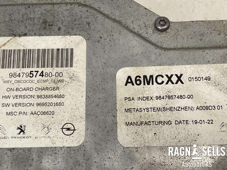 Batterilader (OBC - On Board Charger) til Citroën ë-C4 2020-->> (16 758 121 80|9847957480|984795748000)