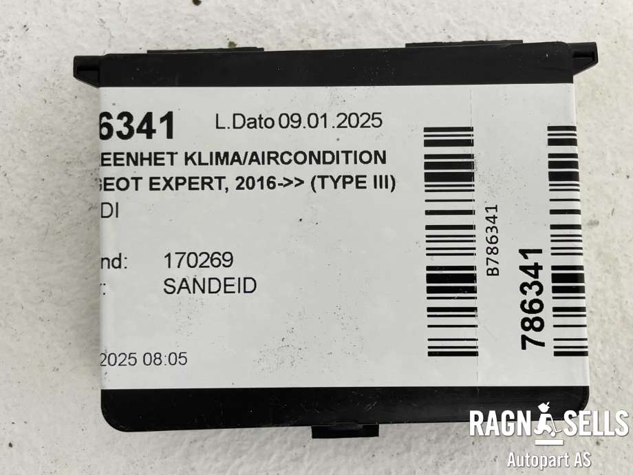 Styreenhet klima/aircondition til Peugeot Expert 2016-->> (Type III)  (9832228080|16 168 546 80|)