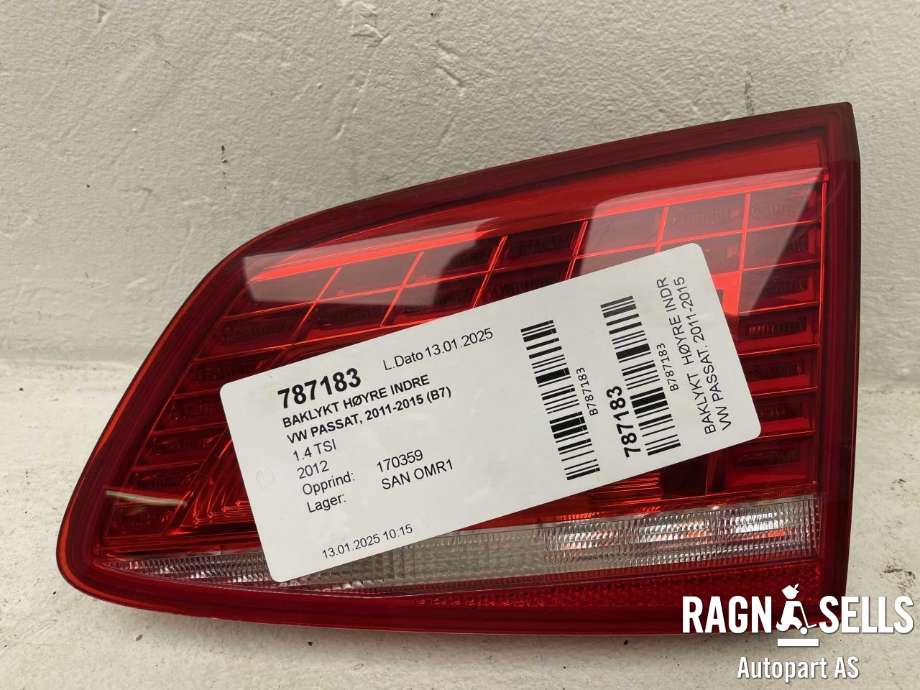 Baklykt høyre indre til VW Passat 2011-2015 (B7) (B7) (3AF 945 308 E|)