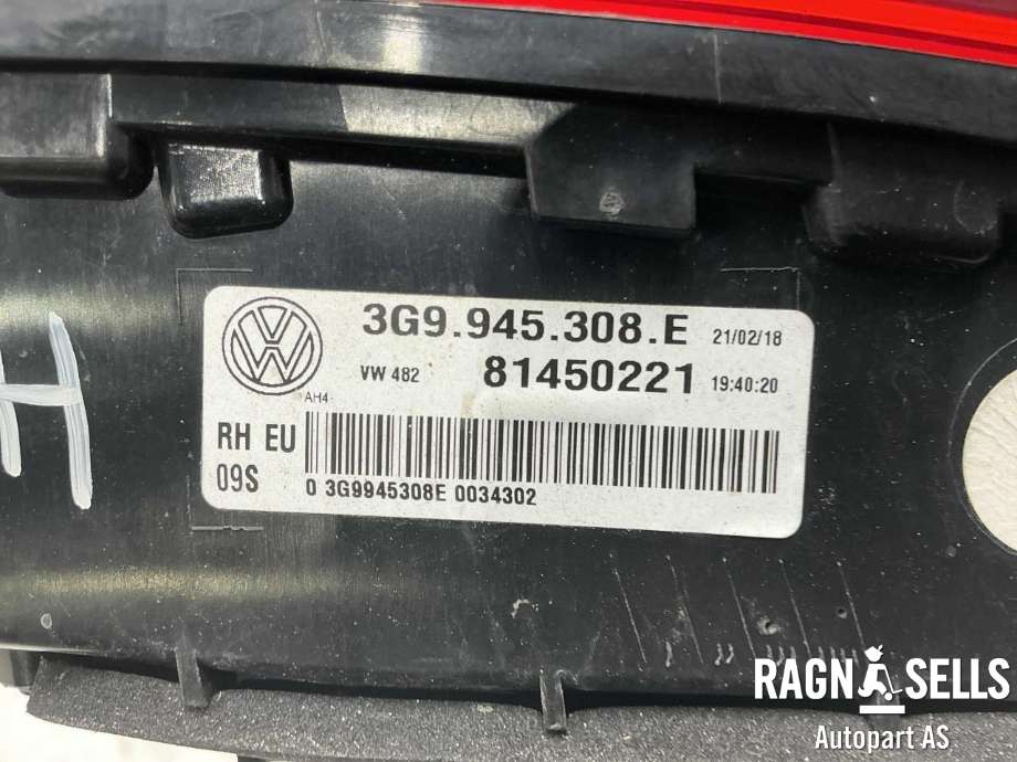 Baklykt høyre indre til VW Passat 2015-2019 (Fase 1) (B8) (B8) (3G9 945 308 E|)