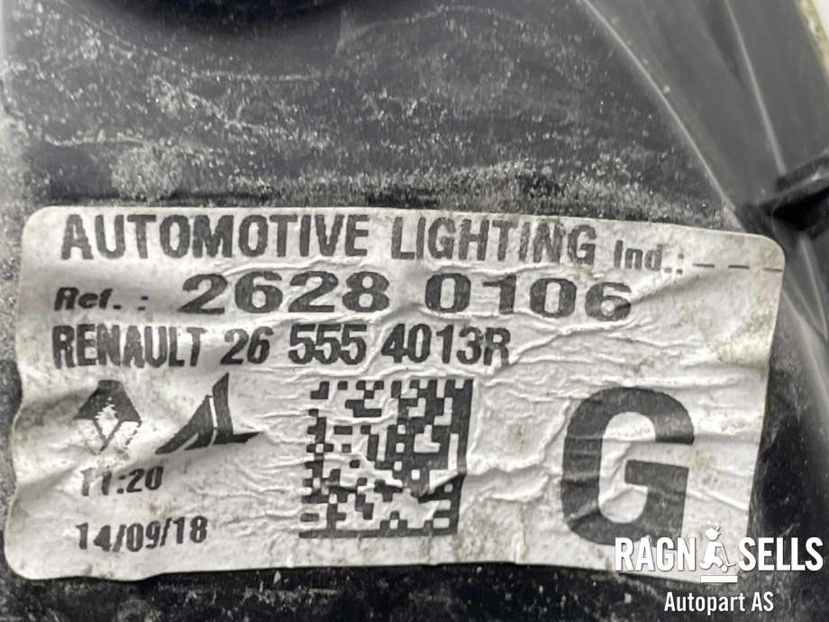 Baklykt venstre til Renault Zoe 2013-2019 (Fase 1)  (265555521R|265554013R|)